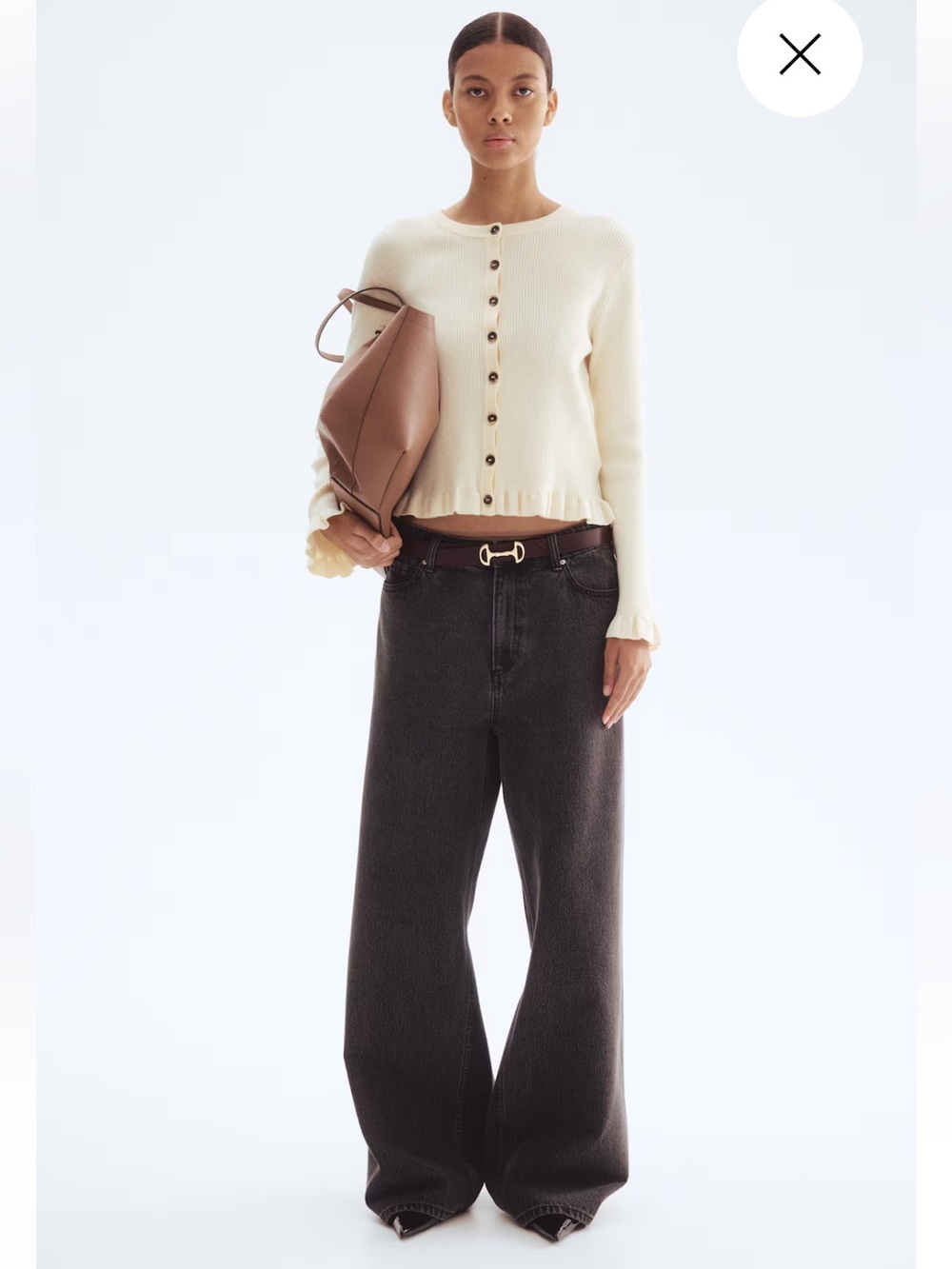 Cream ribbed knit vest from H&M